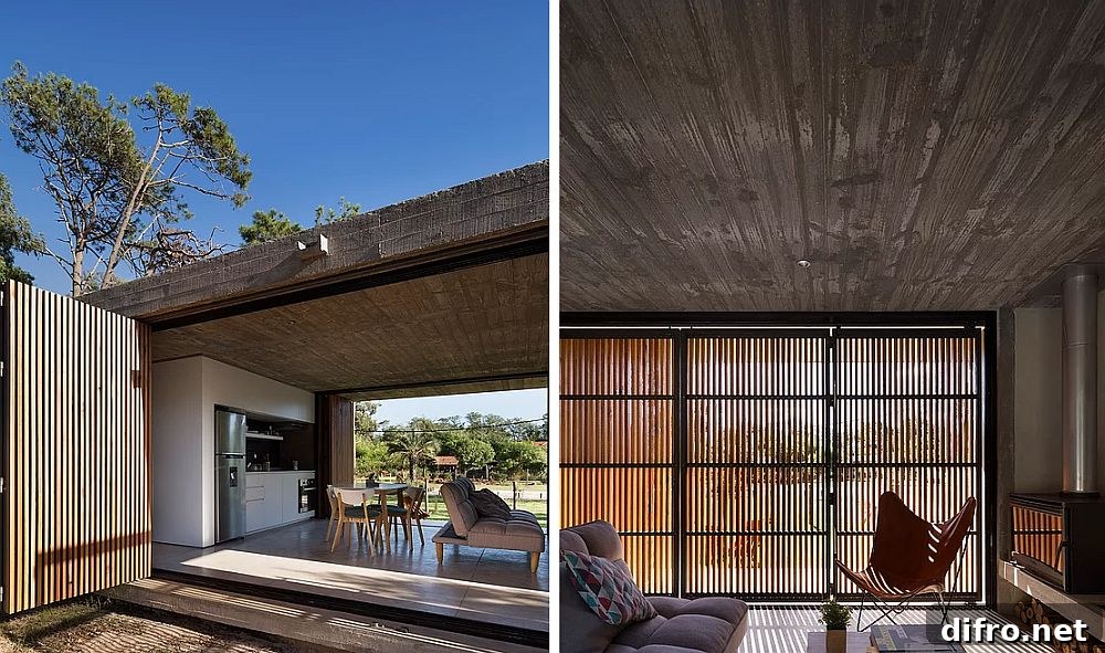 Light-filled interior of the home with plenty of privacy