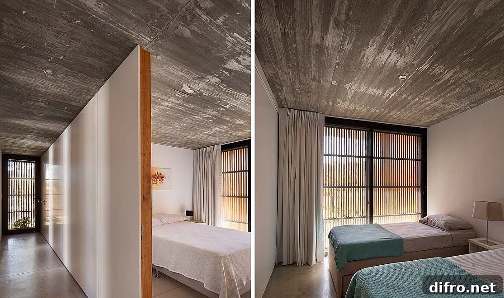 Look inside the two breezy bedrooms of the home in Montevideo
