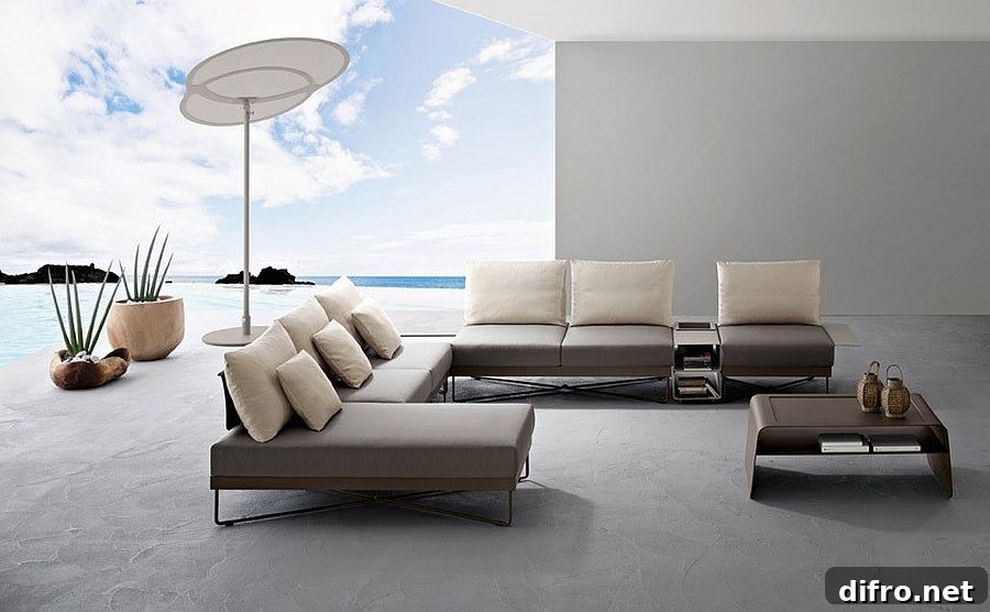 Polished outdoor furniture with clean and refined modern design