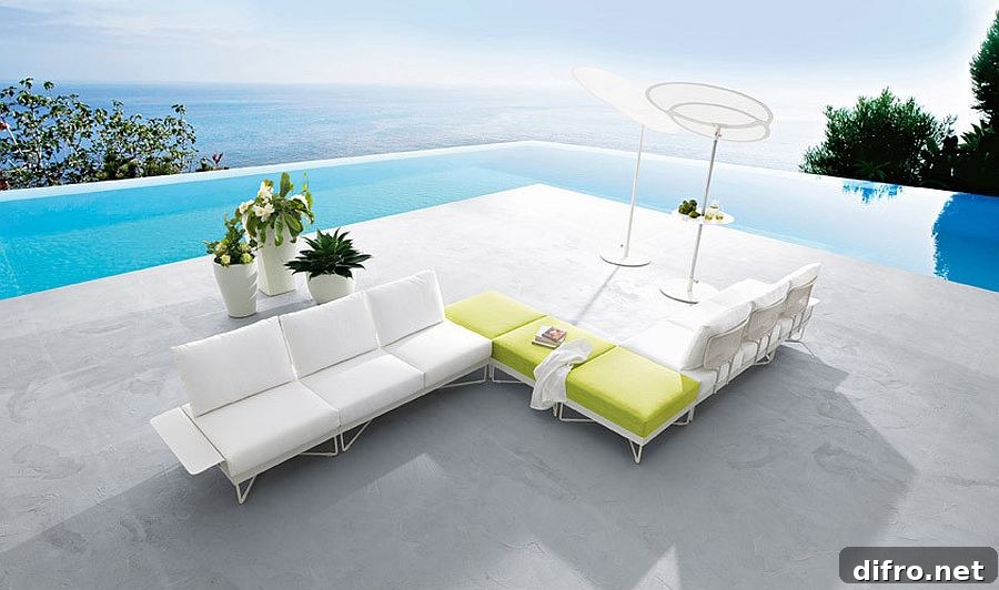 Slim and stylish Coral Reef outdoor decor from Roberti Rattan