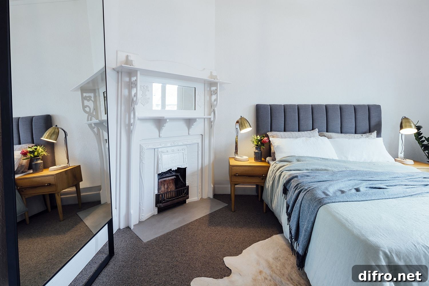 Large mirror in the bedroom gives the room a more spacious appeal