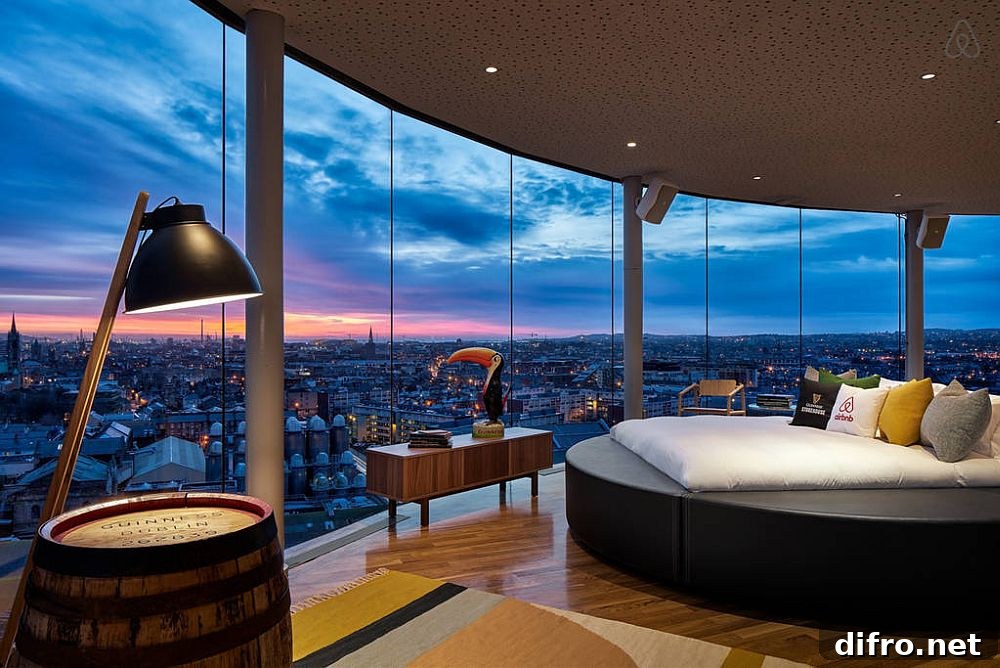 View of the Guinness Storehouse at night