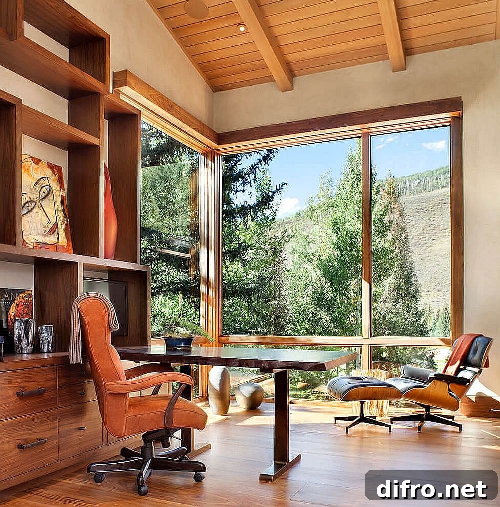 Beautiful mountain view from home office