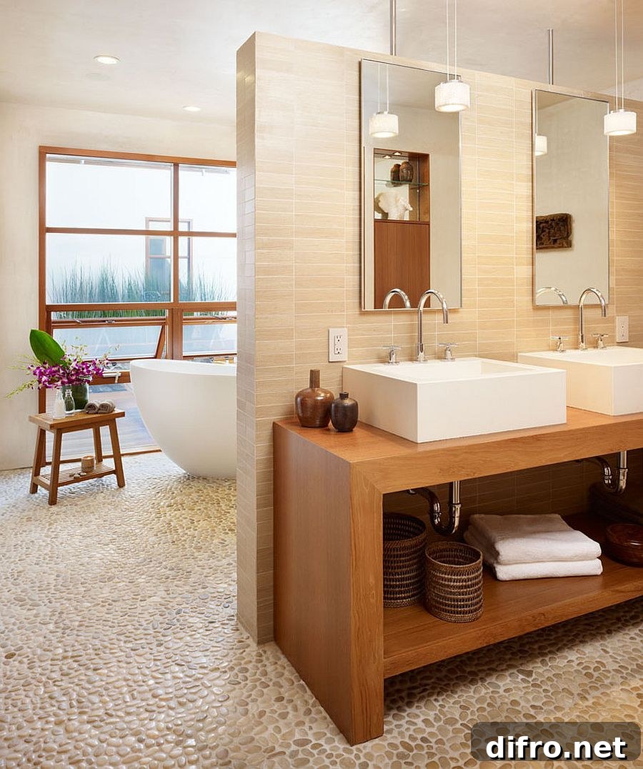 Pebbled floor tile
