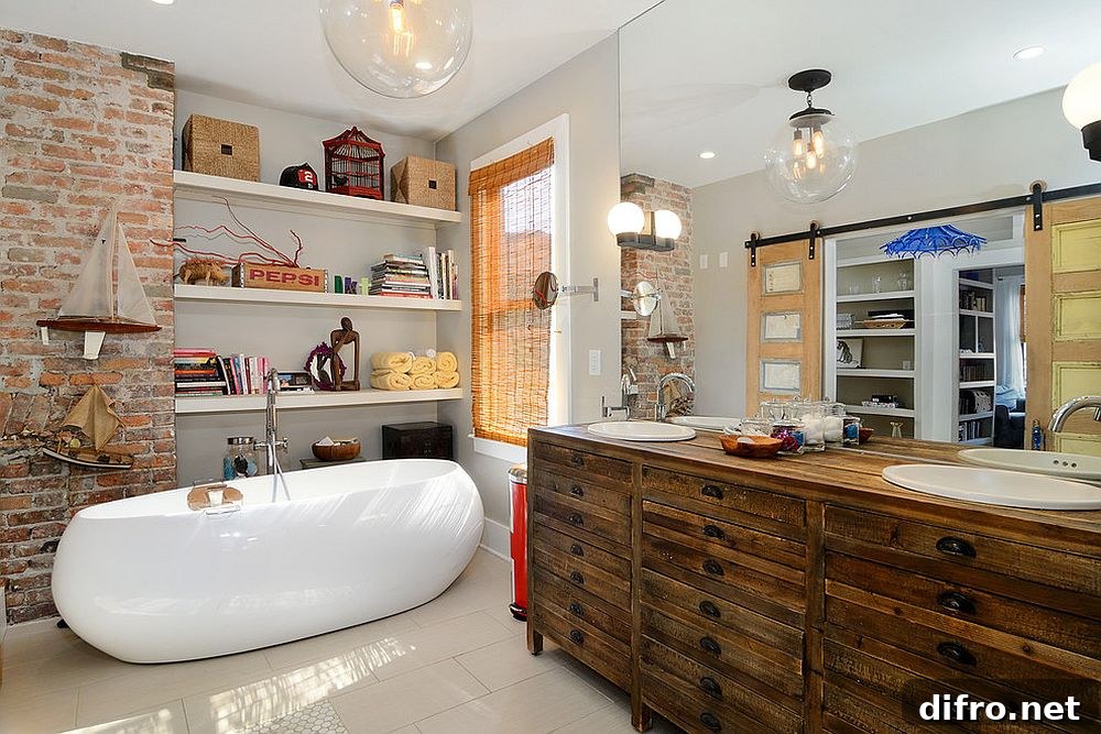 Eclectic bathroom