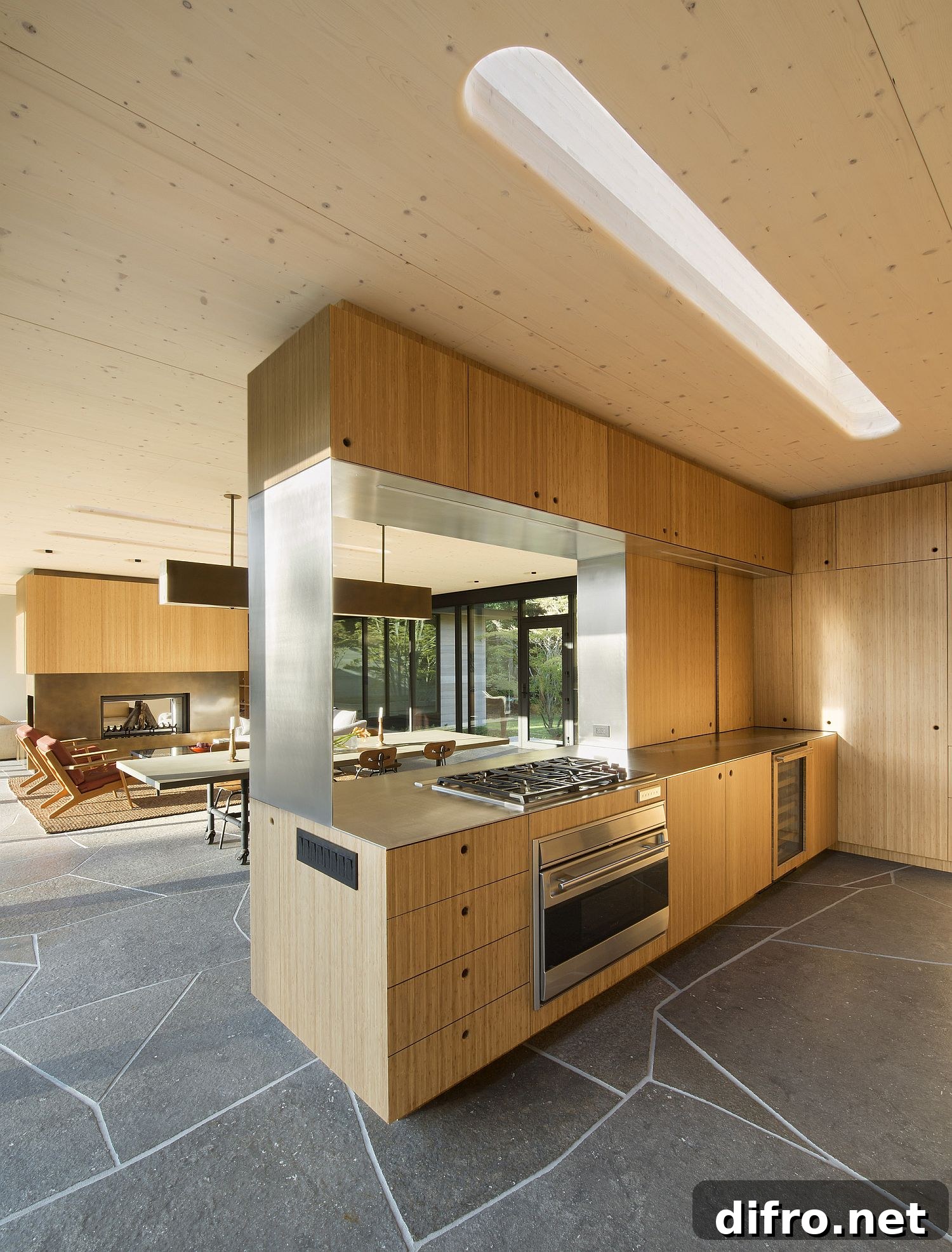 Open-plan kitchen and living area