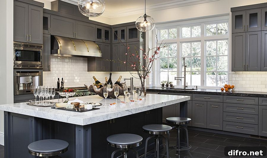 Charcoal gray kitchen is a modern showstopper