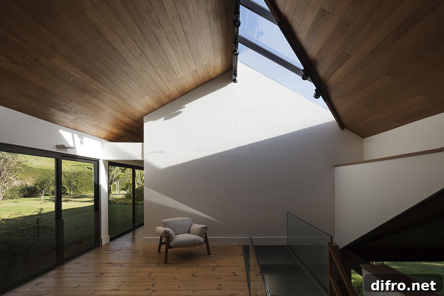 Spacious interior and skylights