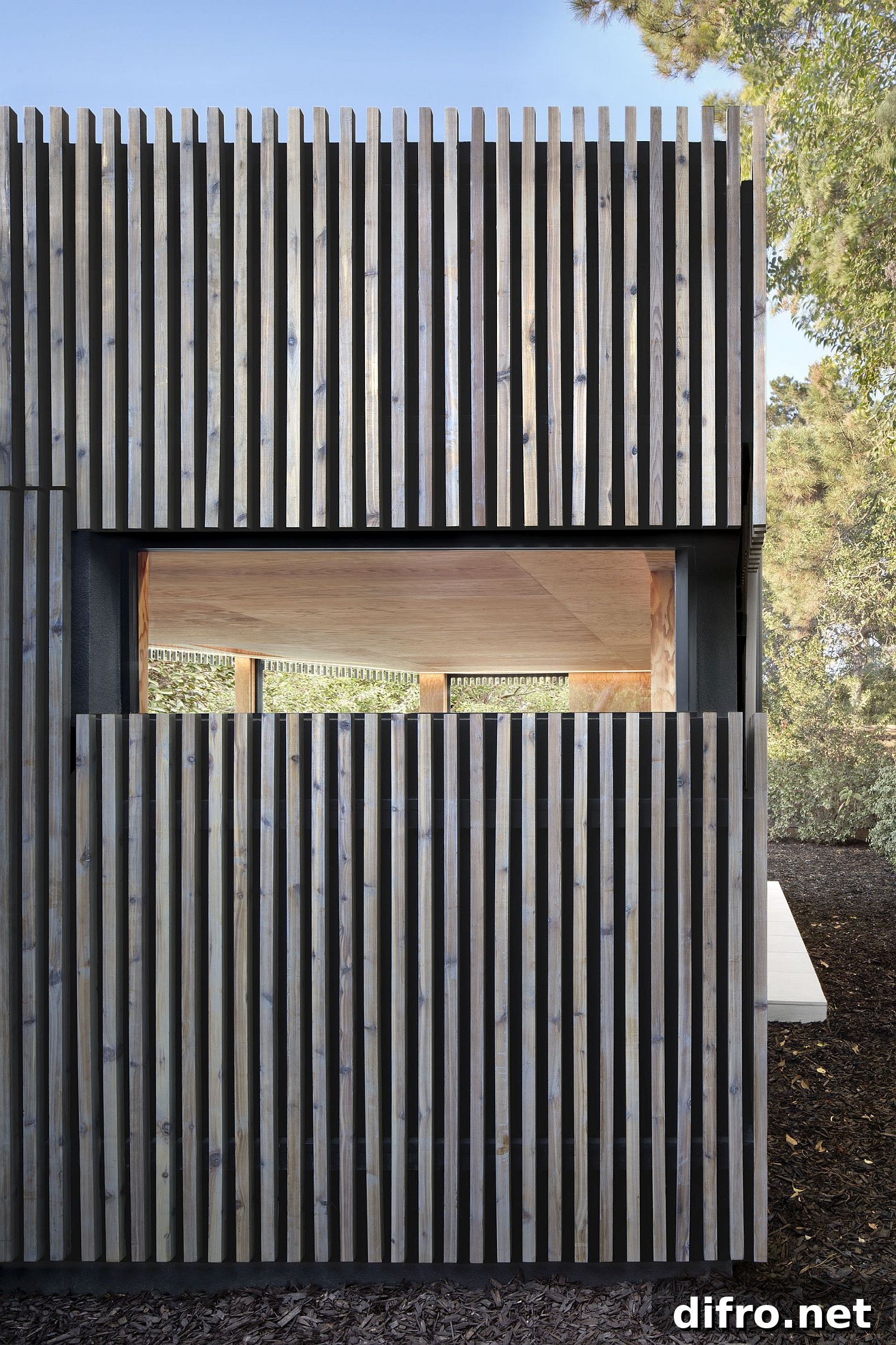 Weathered cedar exterior brings classic charm to the pool house