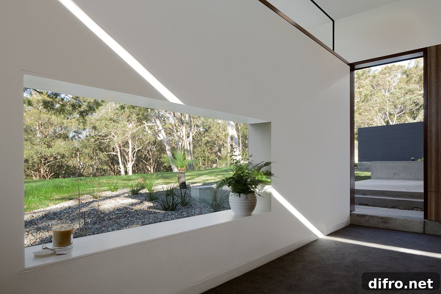 Cut-outs and windows allow natural light