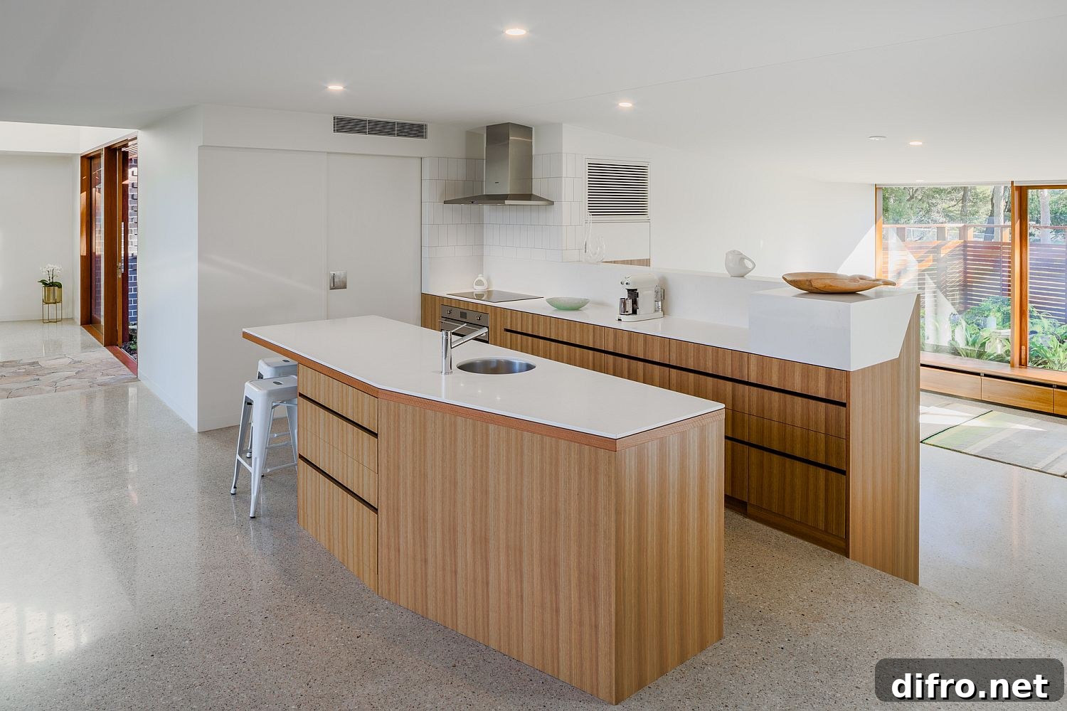 Wood and white kitchen
