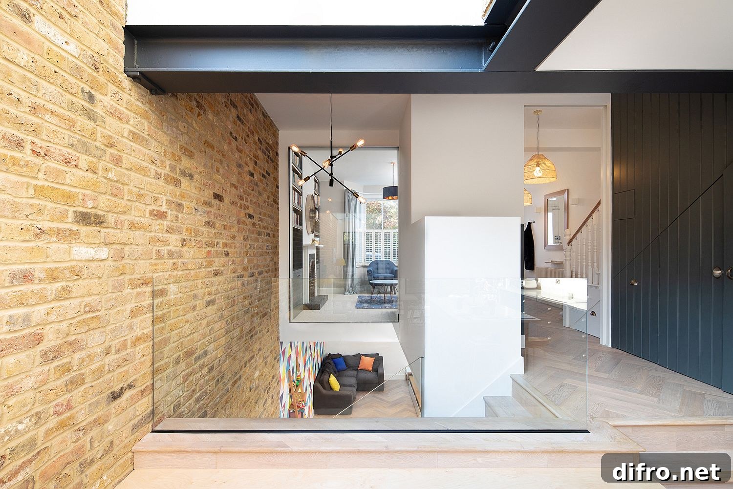 Combining different textures and finishes inside revamped London home