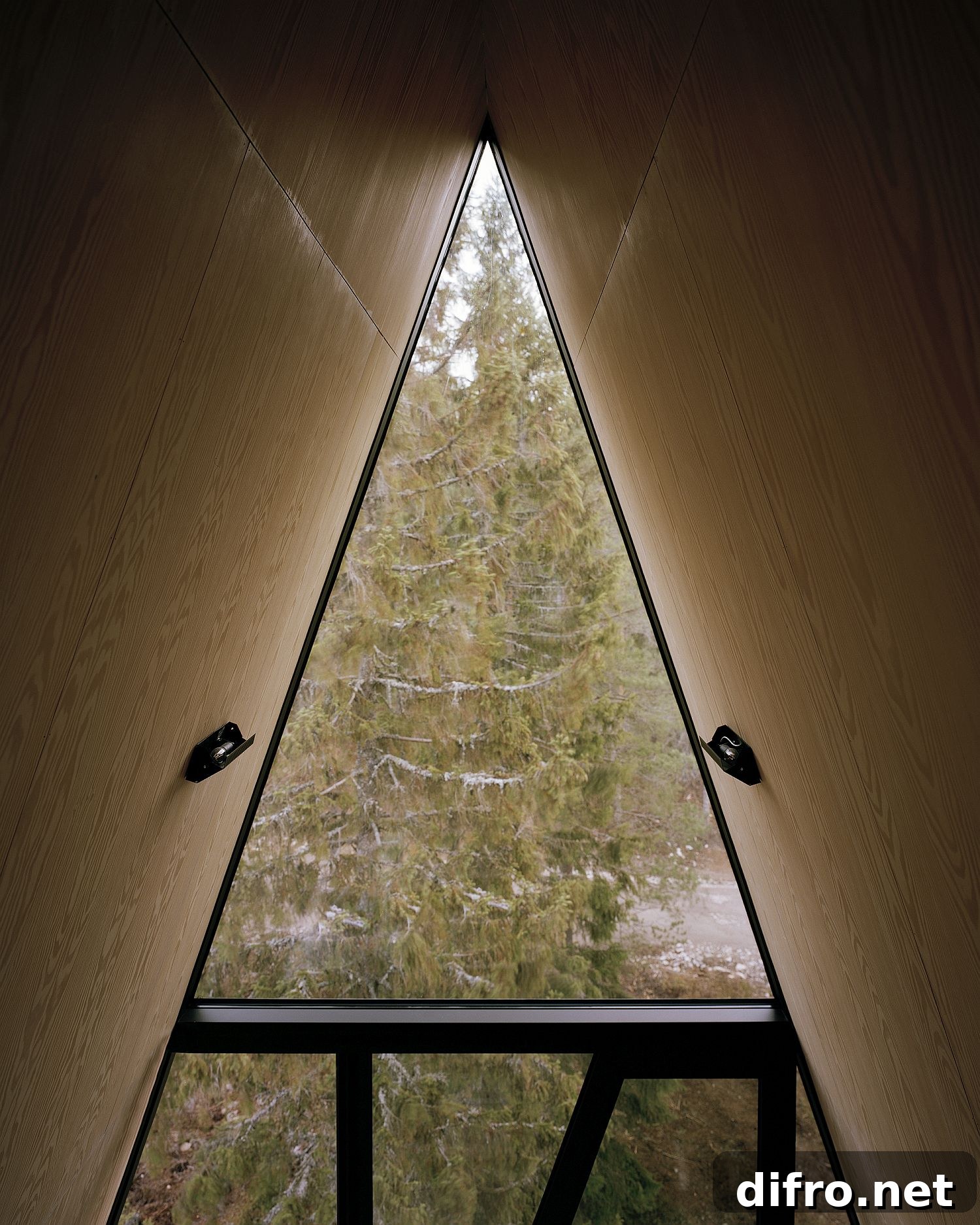 View of the landscape from the elevated cabin