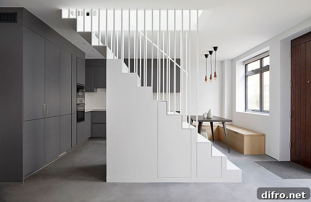 Smart stairway storage