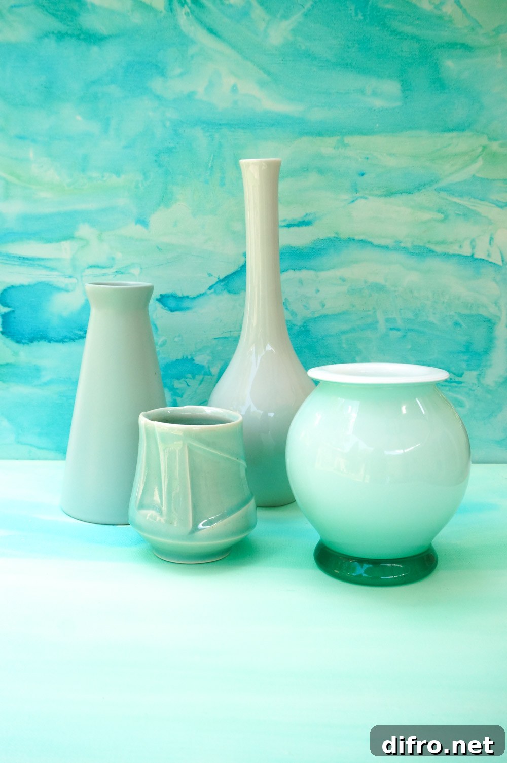 Aqua and sea-green vases