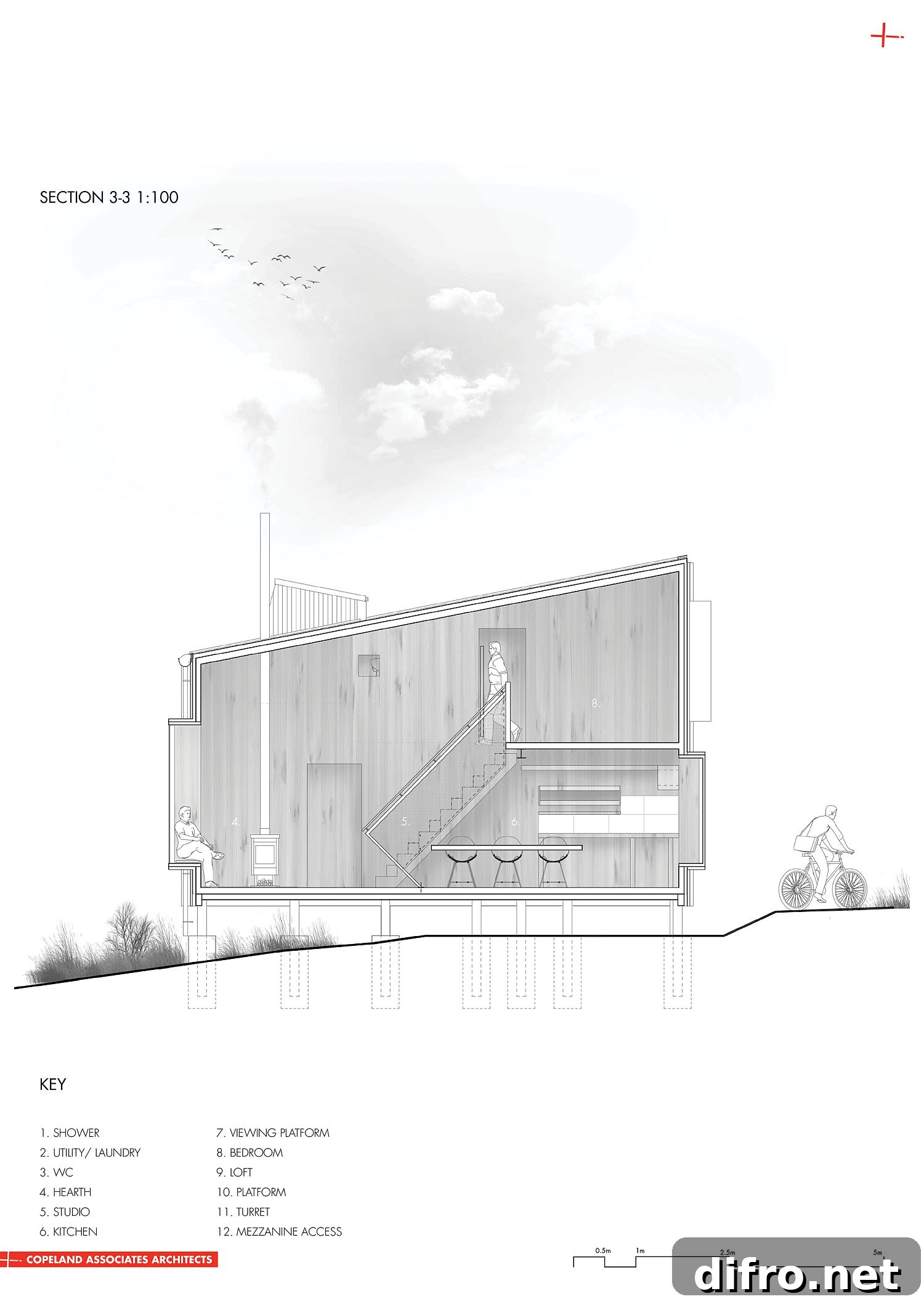 Design plan of AB Studio Cabin in Taihape, New Zealand