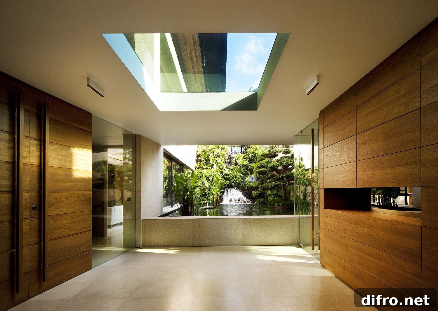 Openings bring natural light into the house
