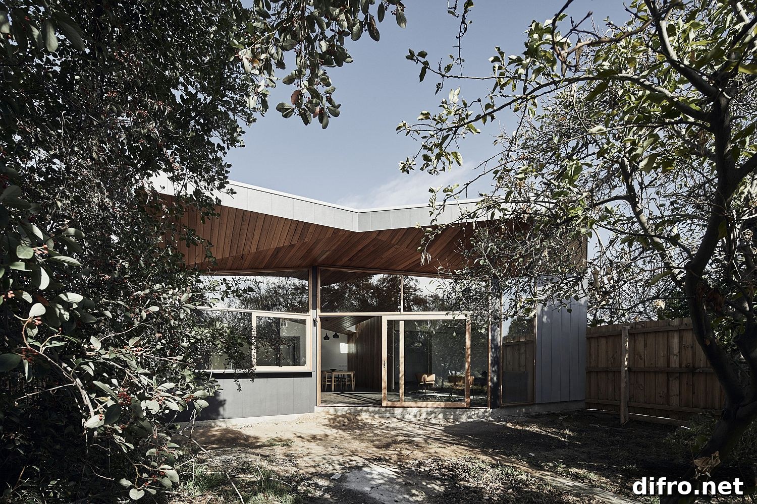 Trees providing shade to exterior