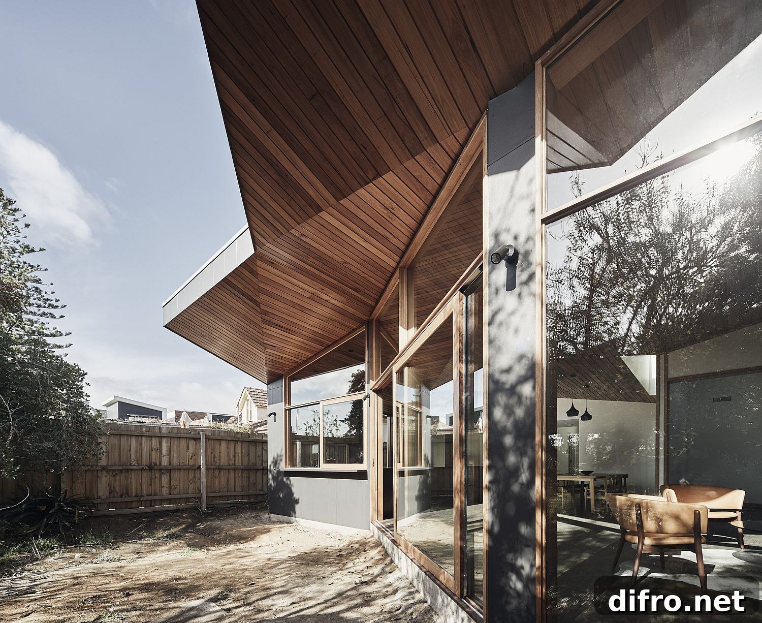 Glass and wood rear extension