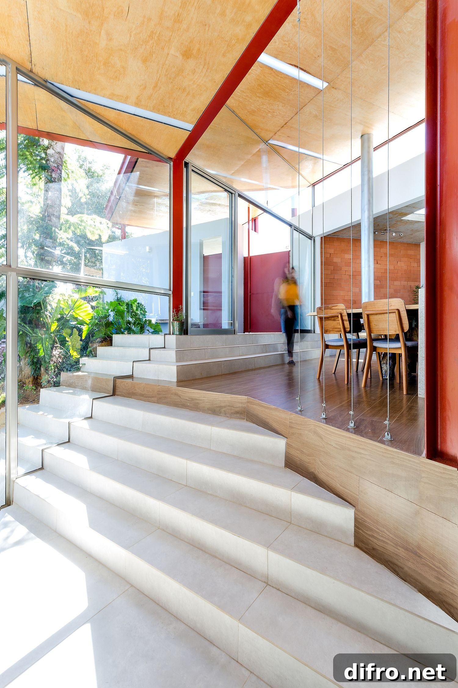 Large balcony connected visually with the living room