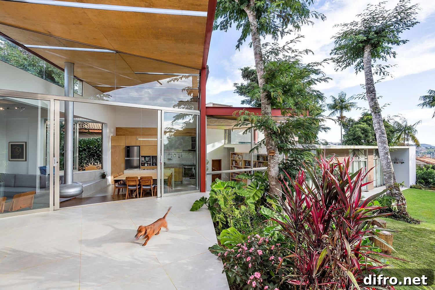 Natural landscape outside feels like an extension of the living area
