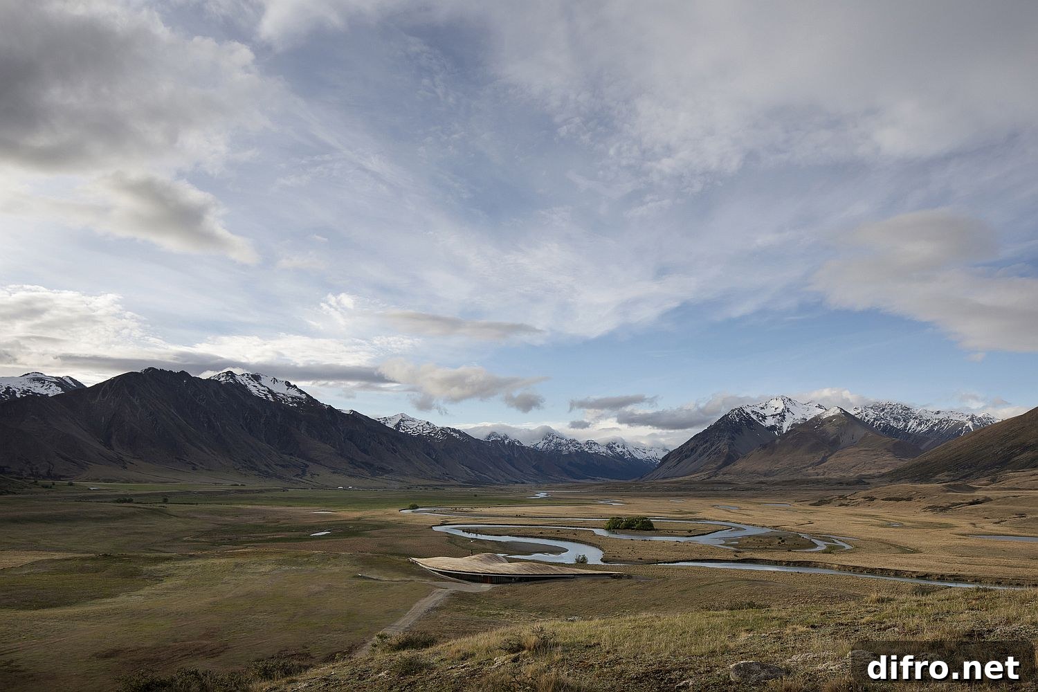 View of the Southern Alps from the lodge