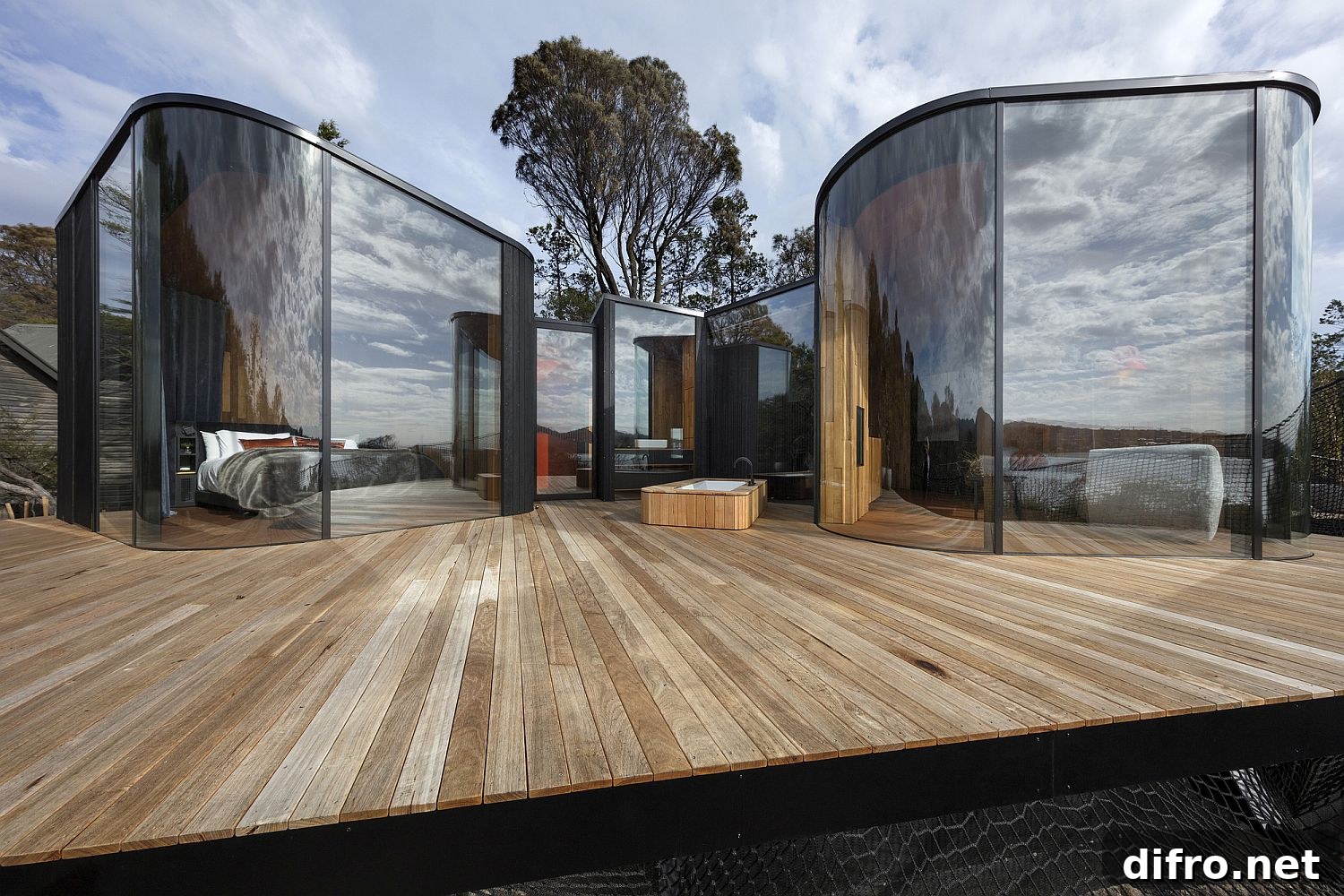Ultra-modern retreat design coupled with warmth of wood