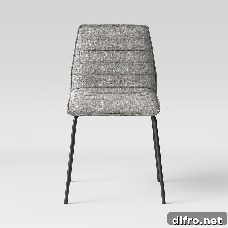 Tufted dining chair in gray