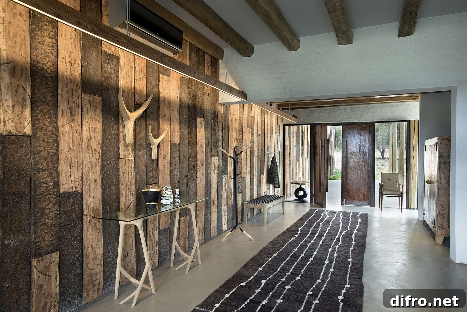 Unique entry created with wooden planks