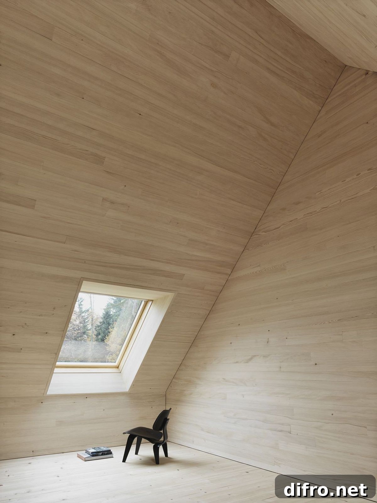 Smartly placed windows and skylights bring light into the Austrian home