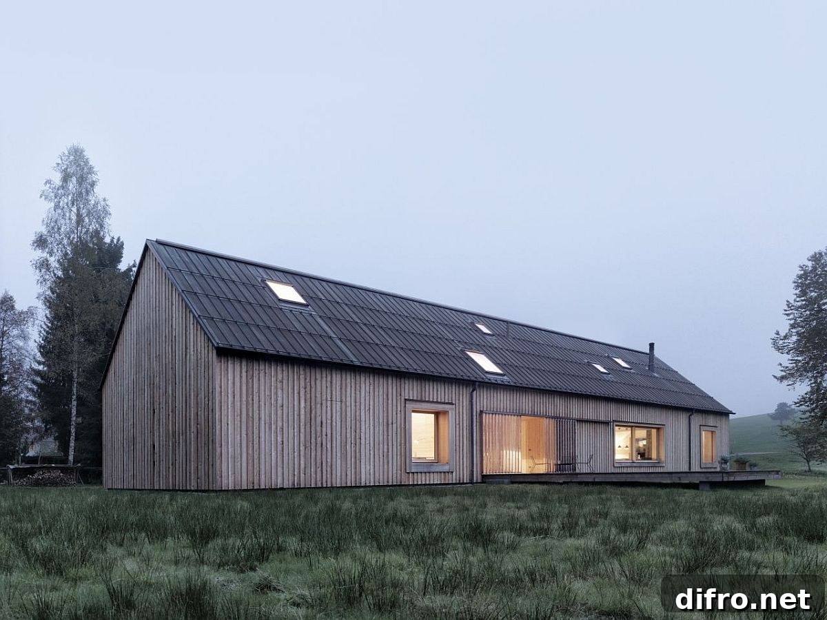 Warm lighting adds to the gorgeous visual appeal of the house