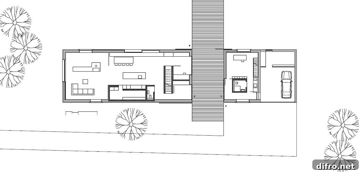 Floor plan of Haus am Moor designed by Bernardo Bader Architekten in Austria