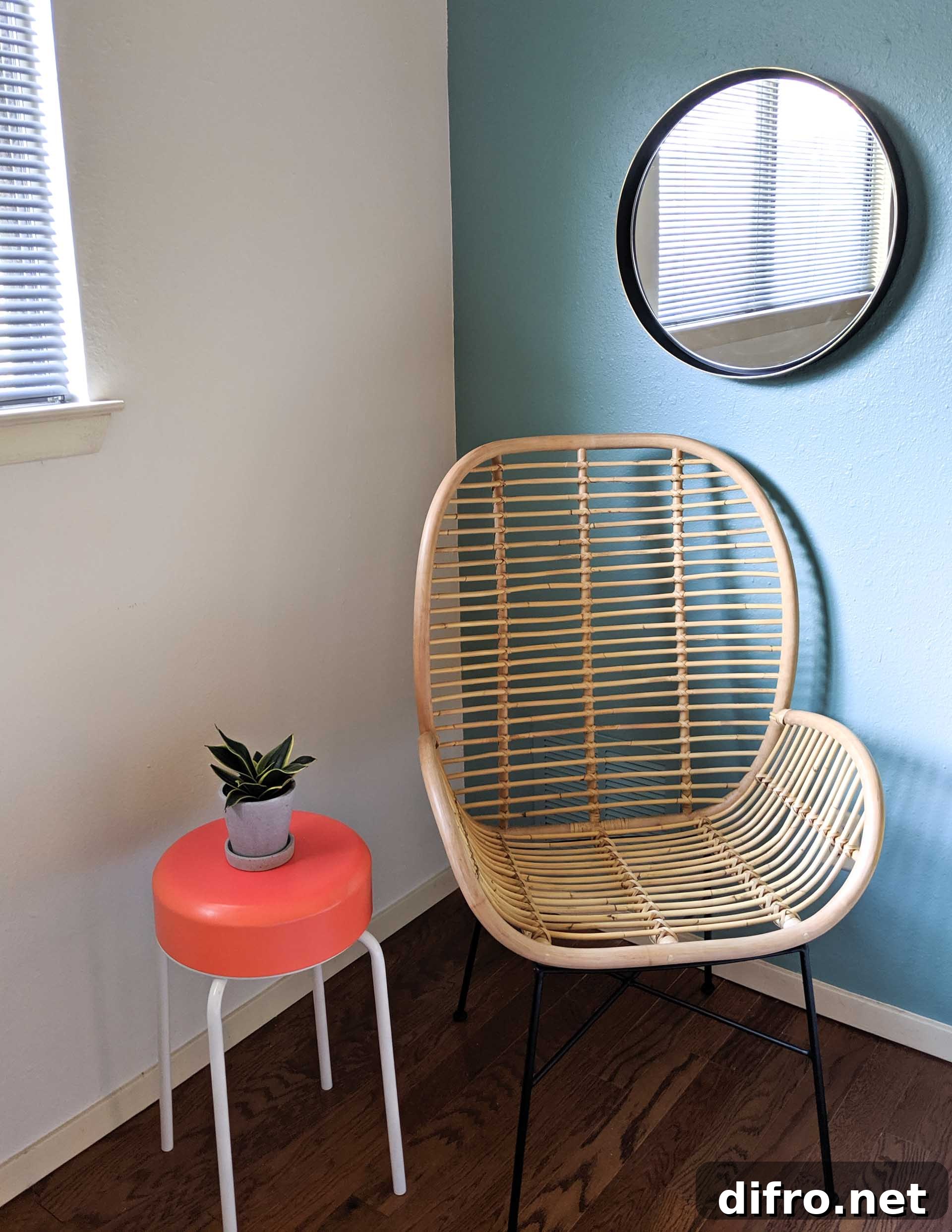 Minimal rattan chair styling