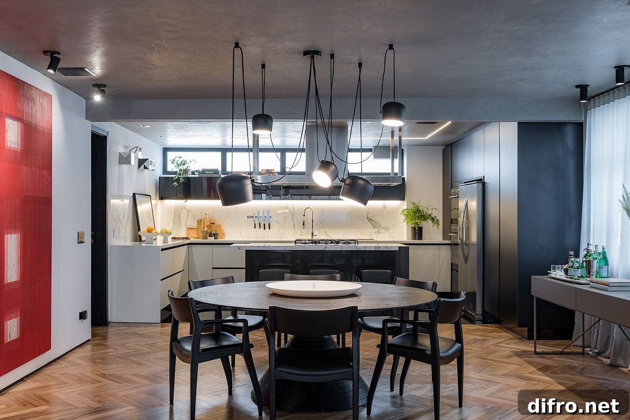 Gorgeous blend of dining room and kitchen rolled into one