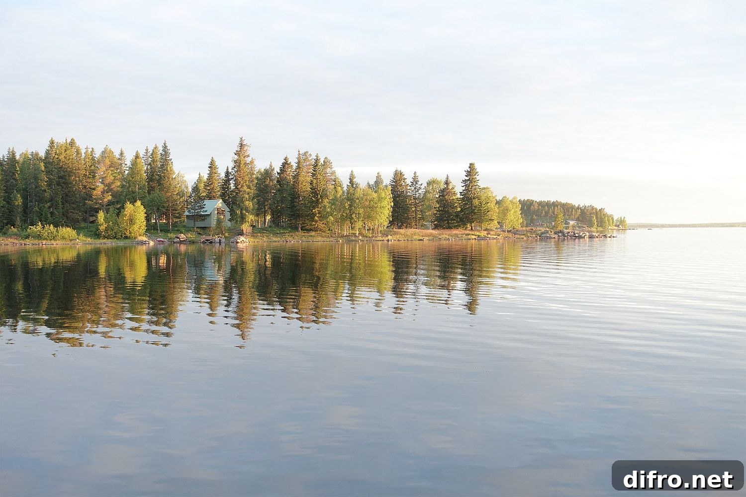 Distant view of the cottage