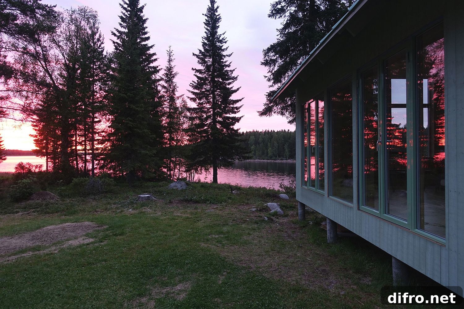 Summer cabin on the water's edge