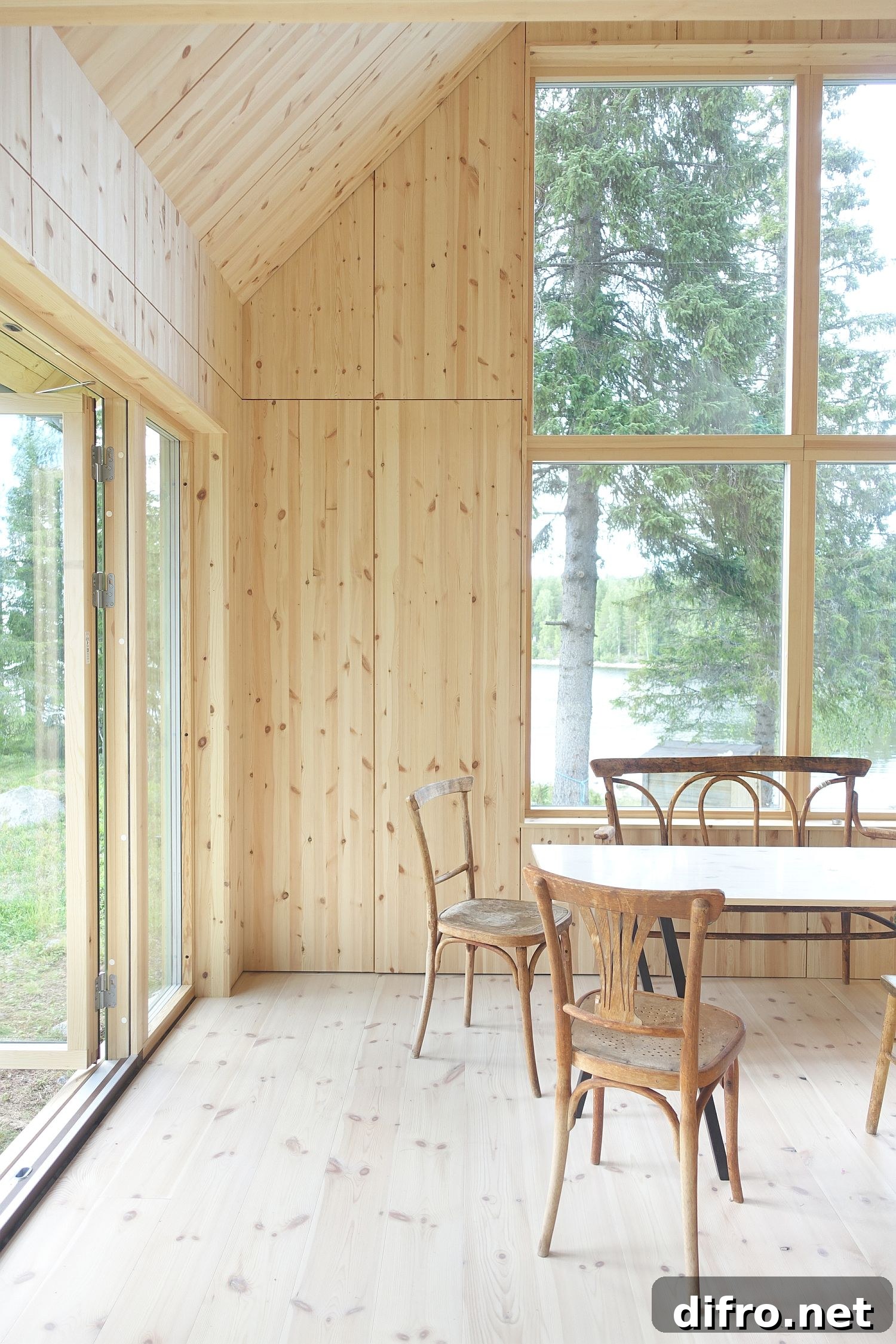Scandinavian interior of the cottage