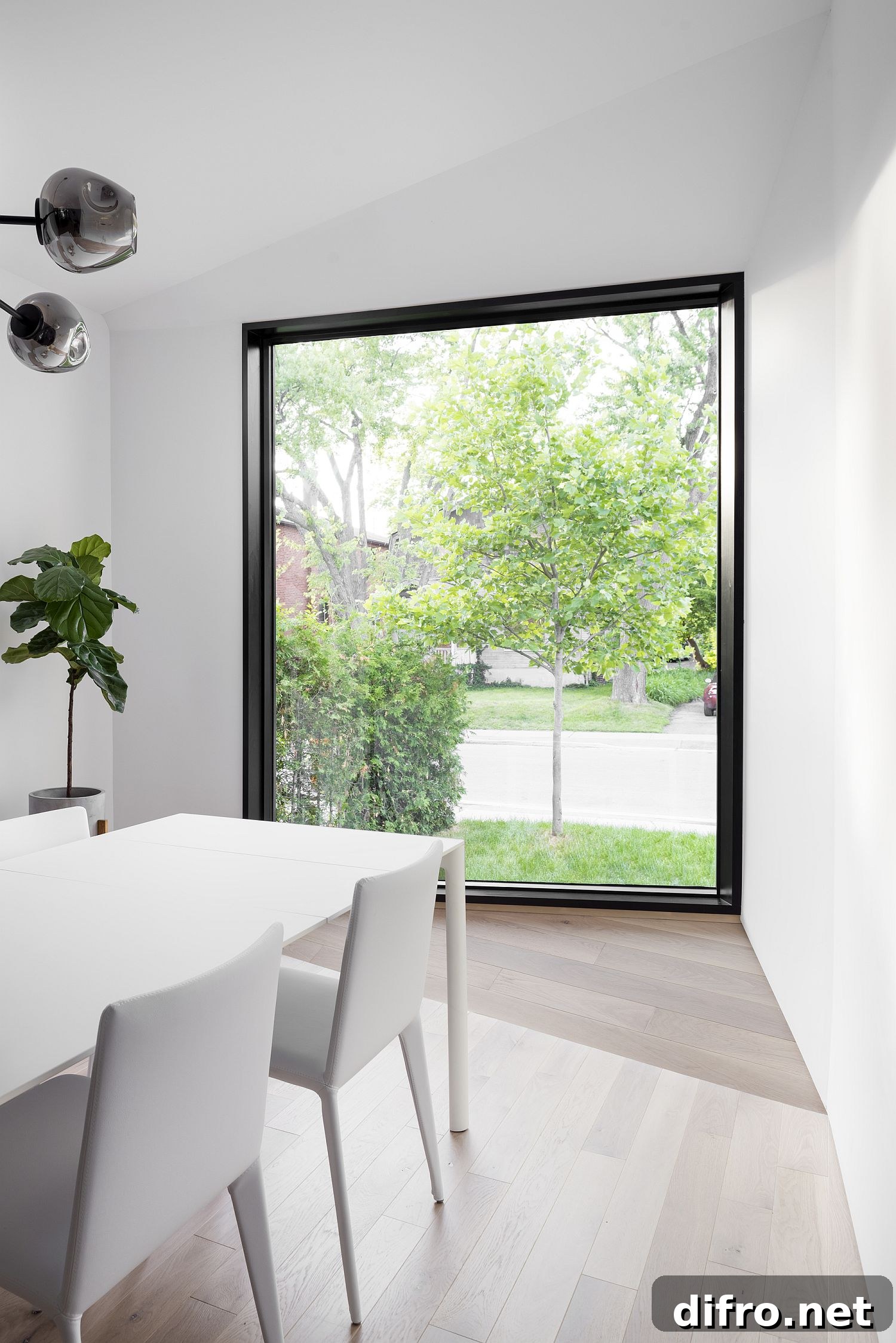 Large window brings natural light into the lower level