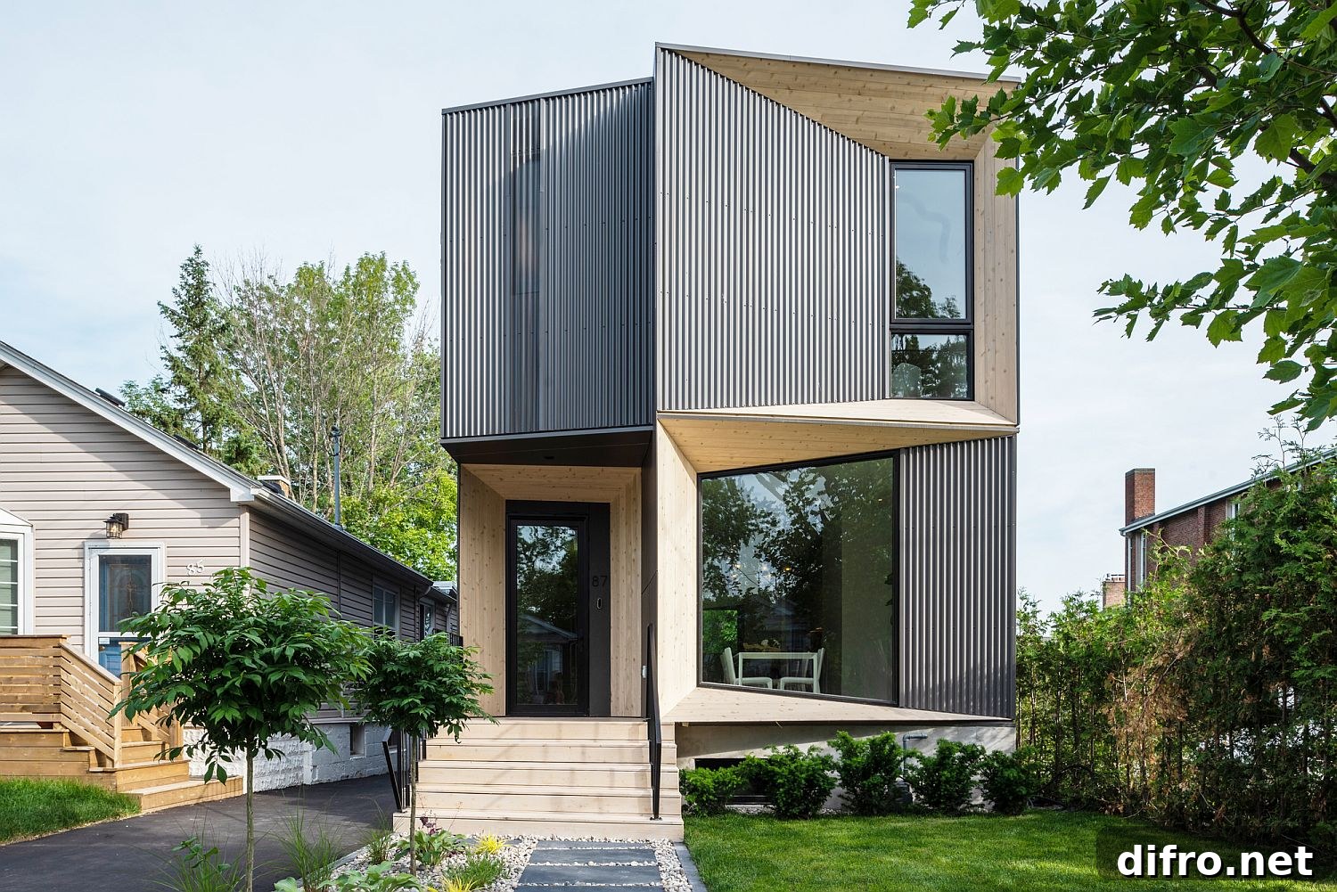 Smart use of windows and textured finishes
