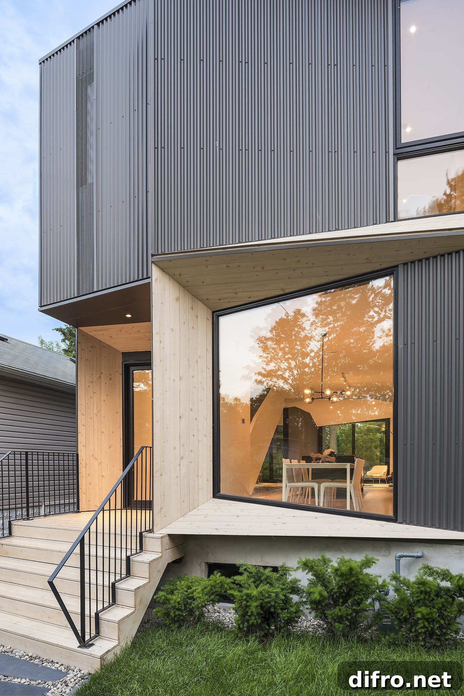 Geometric street facade with unique charm