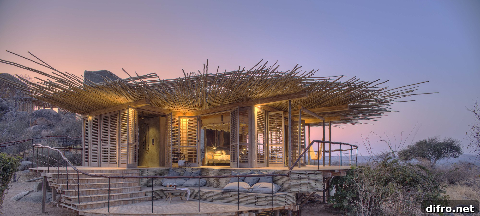 Jabali Ridge Lodge exterior with wide natural views