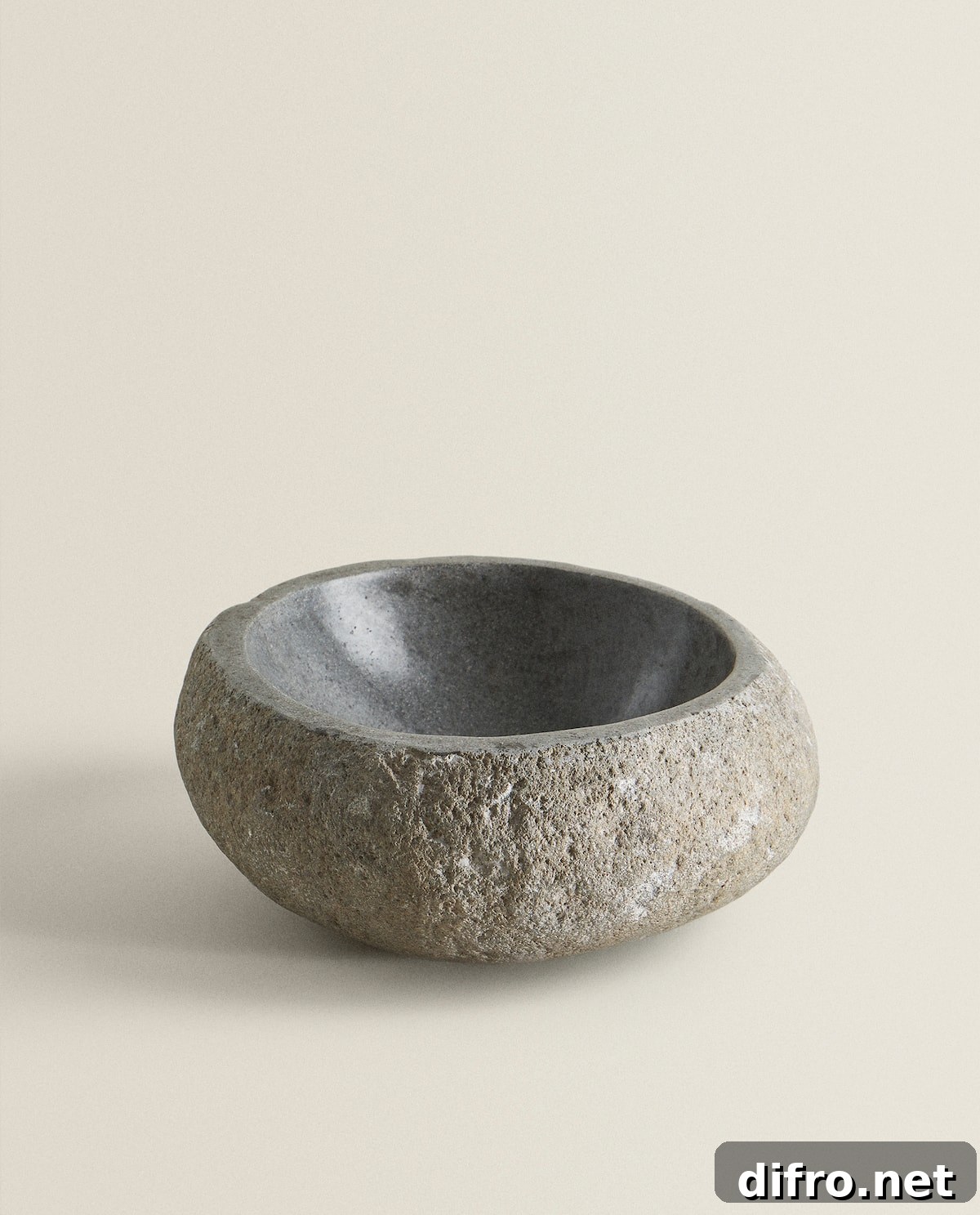 Decorative stone object with textured surface