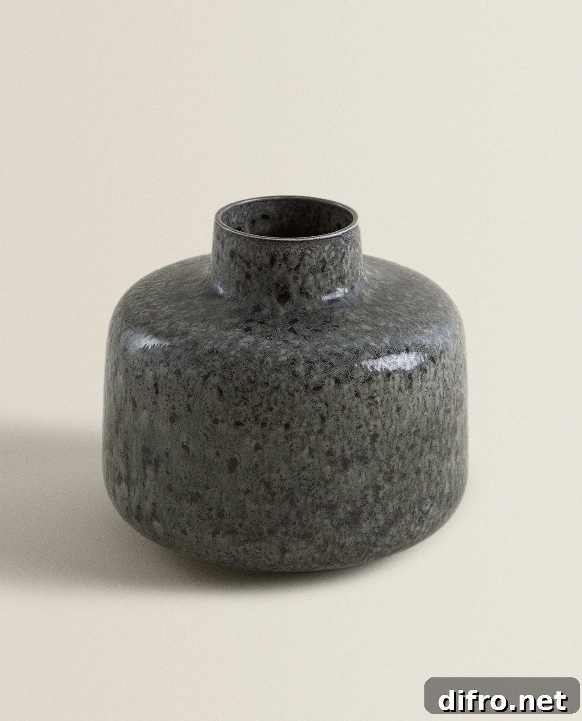Gray print ceramic vase with layered gray tones