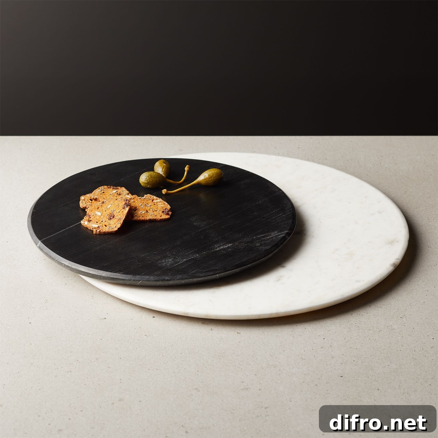 Round marble servers for appetizers