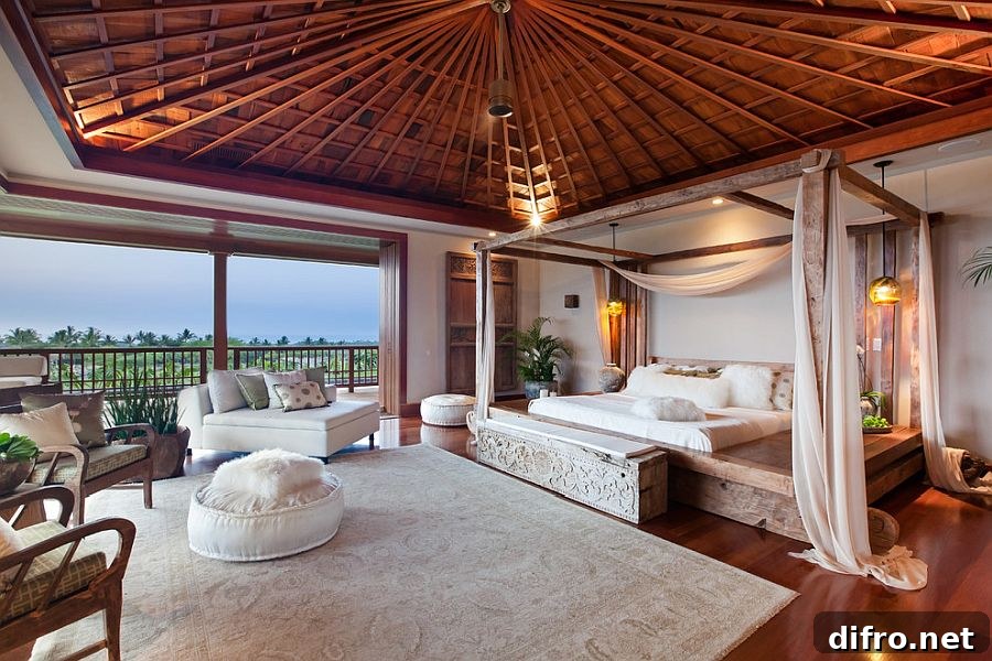 Stunning tropical style bedroom