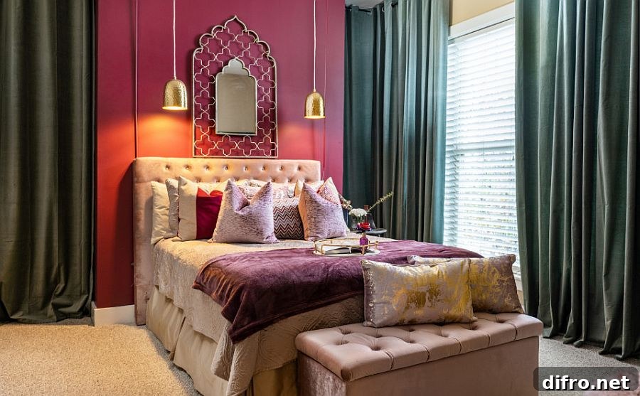 Pink and gray bedroom