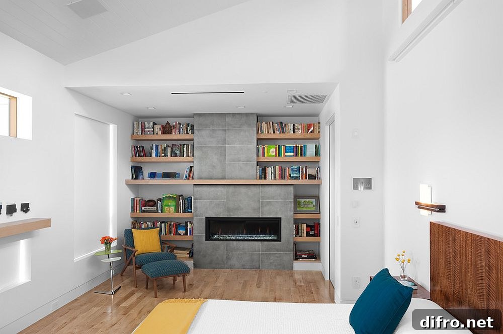 Concrete bedroom feature