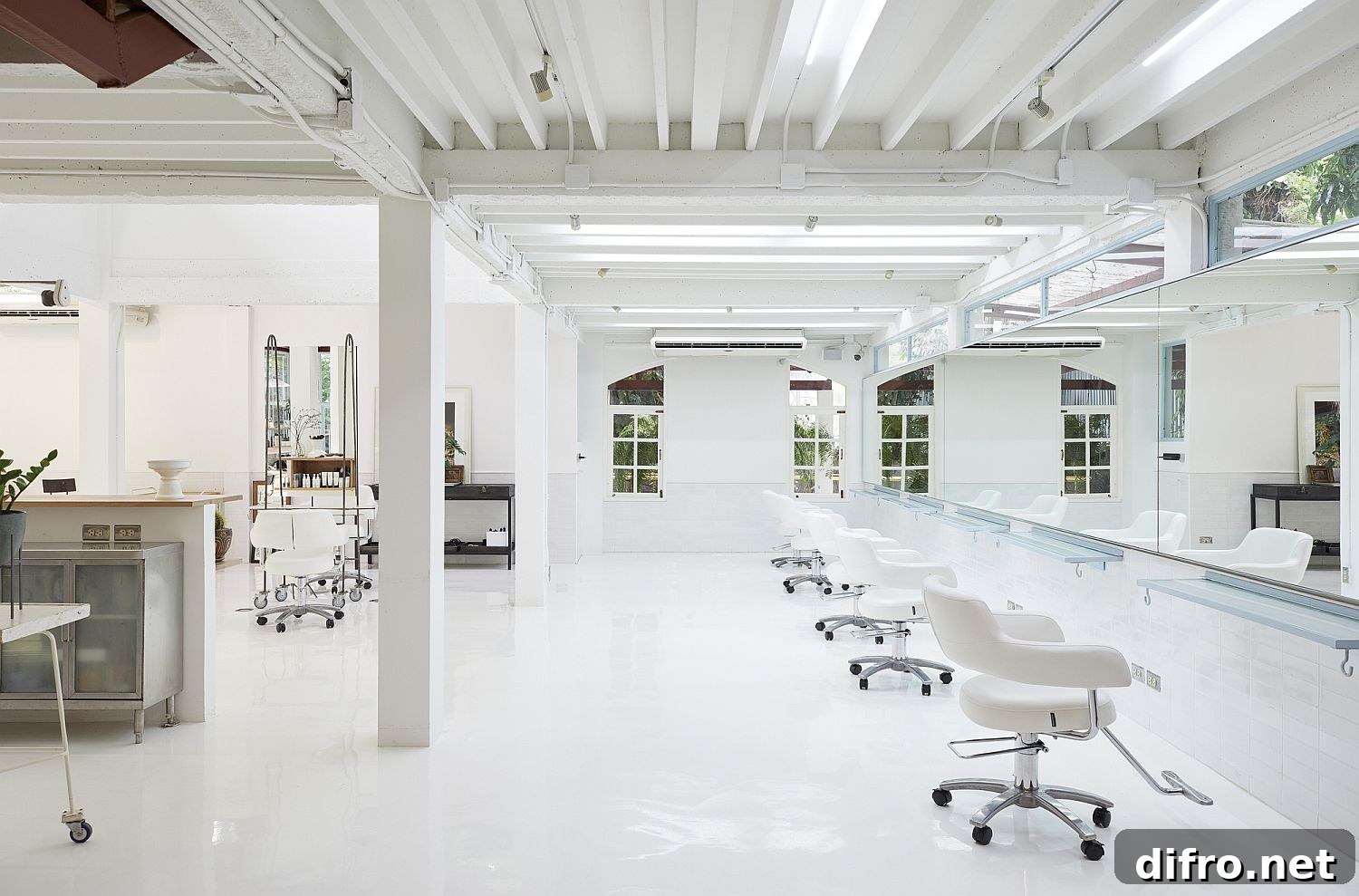 Old house revamped into a modern salon in Bangkok