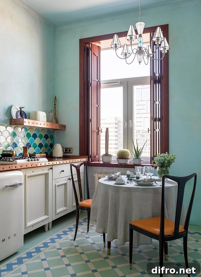 Single-wall kitchen with smart organization