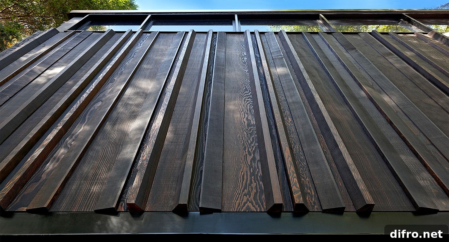 Douglas fir exterior of the boathouse feels cozy and modern